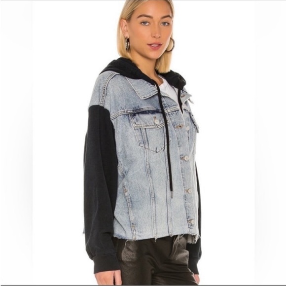 NWT ALLSAINTS MILENA Hooded denim jacket XS/S - Picture 3 of 6